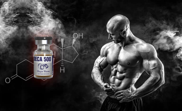 Deca Durabolin : flacon de médicament stéroïde et muscle en développement