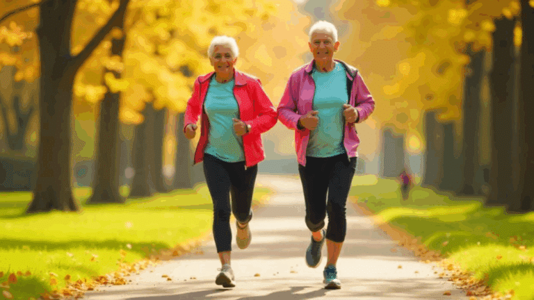 Jeffing : seniors pratiquant la méthode Jeffing entre marche et course