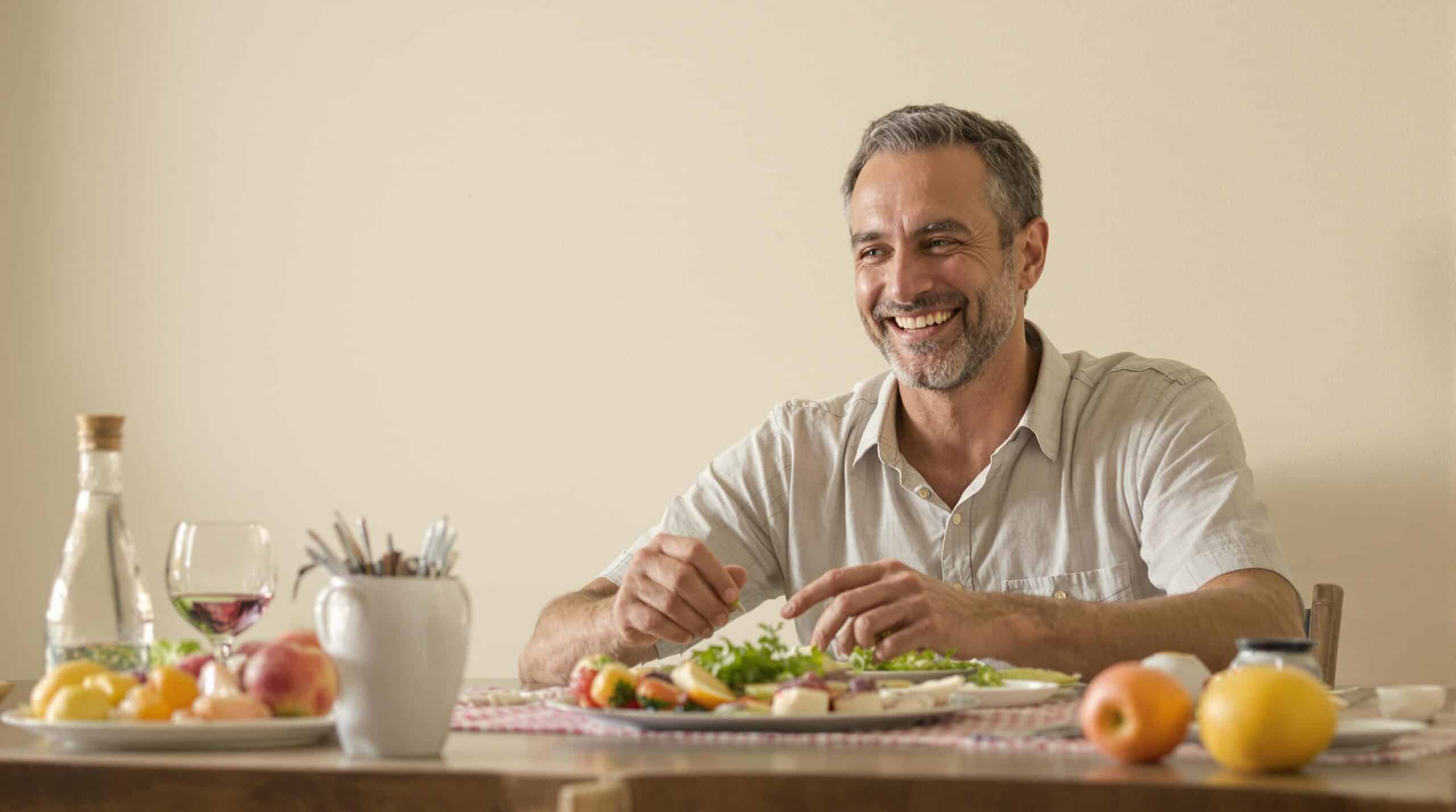 perte de poids sans sport : personne sereine adoptant une alimentation intuitive