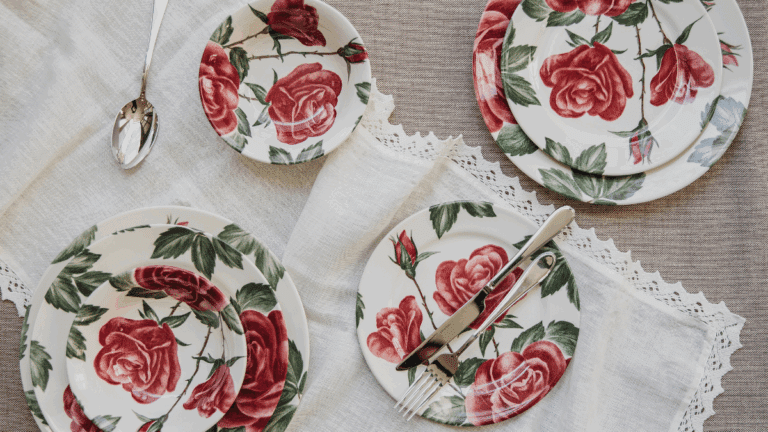 vintage : assiette vintage fleurie rétro