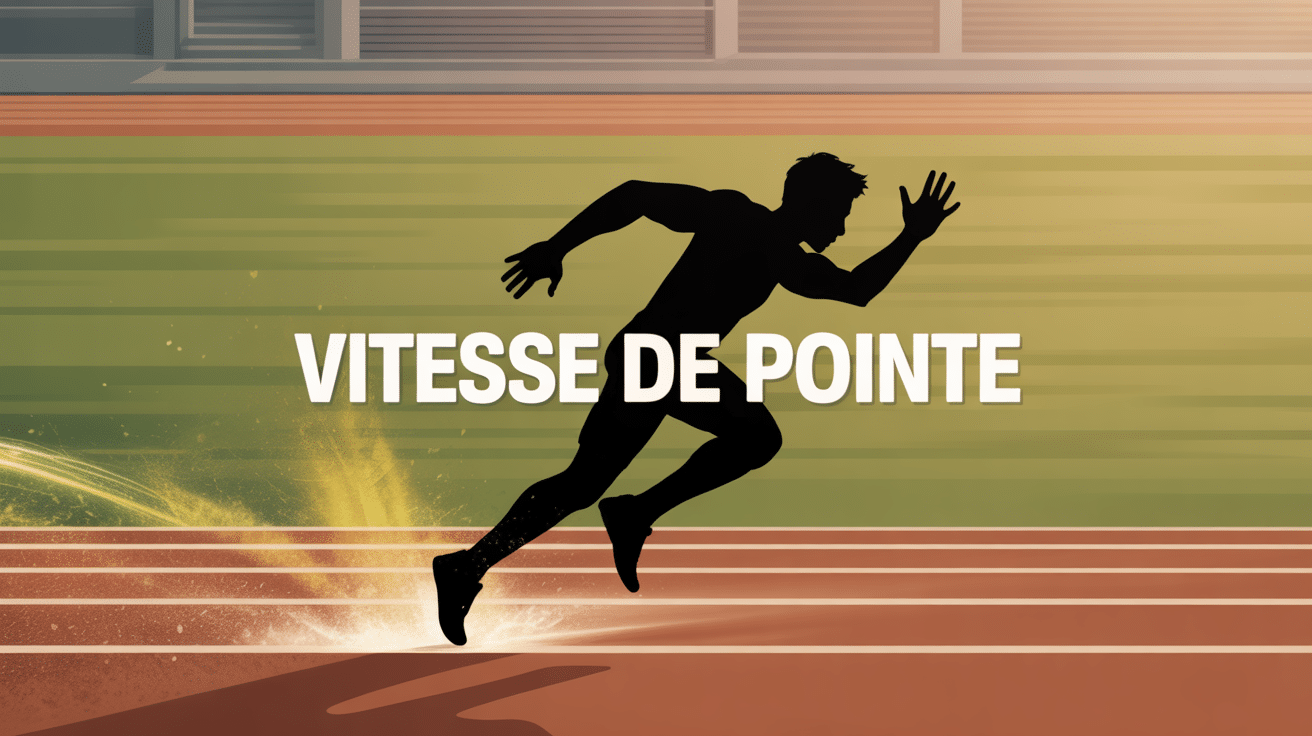 Homme sprintant vitesse de pointe