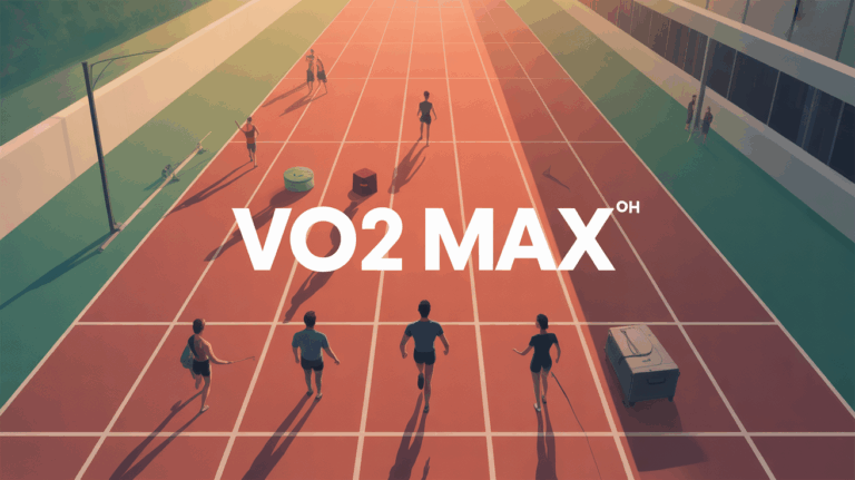 Illustration VO2 max piste silhouettes mouvement endurance