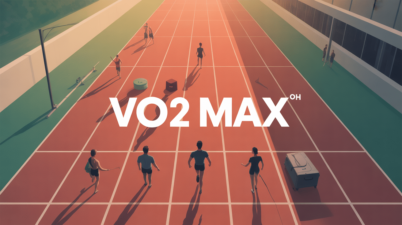 Illustration VO2 max piste silhouettes mouvement endurance