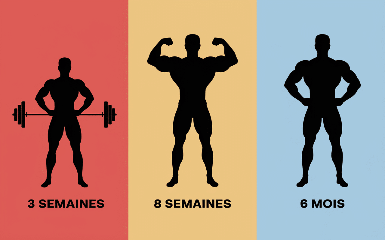 Illustration chronologie changements recomposition corporelle
