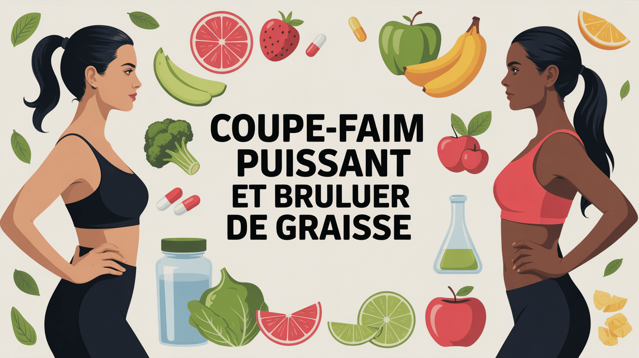 Visuel coupe-faim puissant et bruleur de graisse, aliments sains et perte de poids