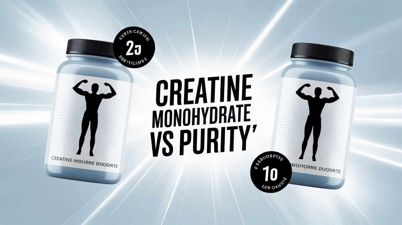 creatine monohydrate vs purity deux pots avec pictogrammes certifications