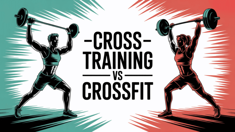 Cross Training et CrossFit, silhouettes stylisées, comparaison dynamique