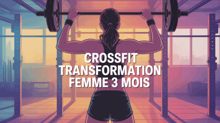 crossfit transformation femme 3 mois silhouette sportive de dos haltères
