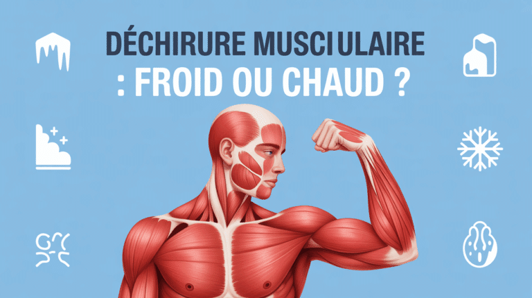 muscle dechire avec glace et bouillotte pictogrammes