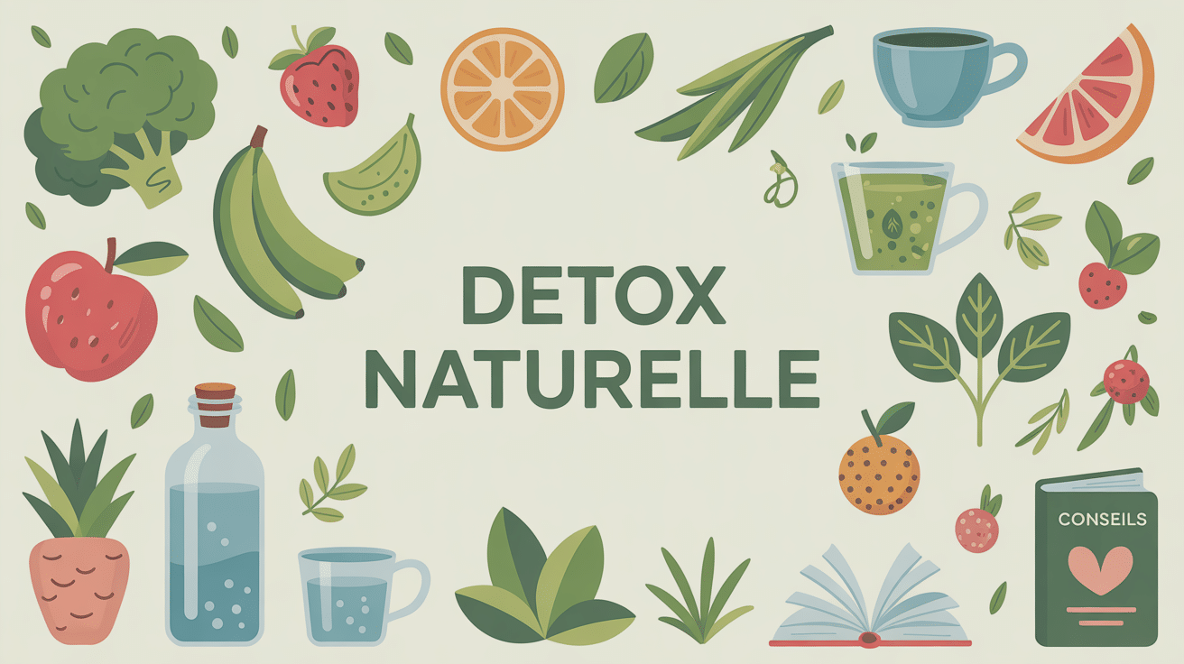 Nature morte detox naturelle avec fruits legumes tisane