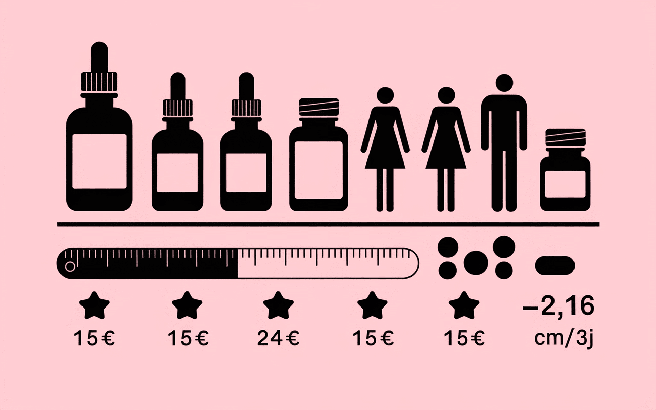 tableau comparatif draineur minceur pharmacie flacons ampoules gelules