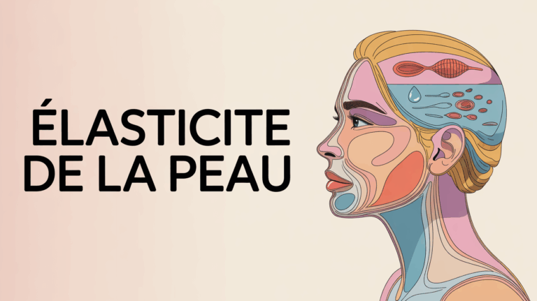 Visage de profil schema elasticite peau fibres derme