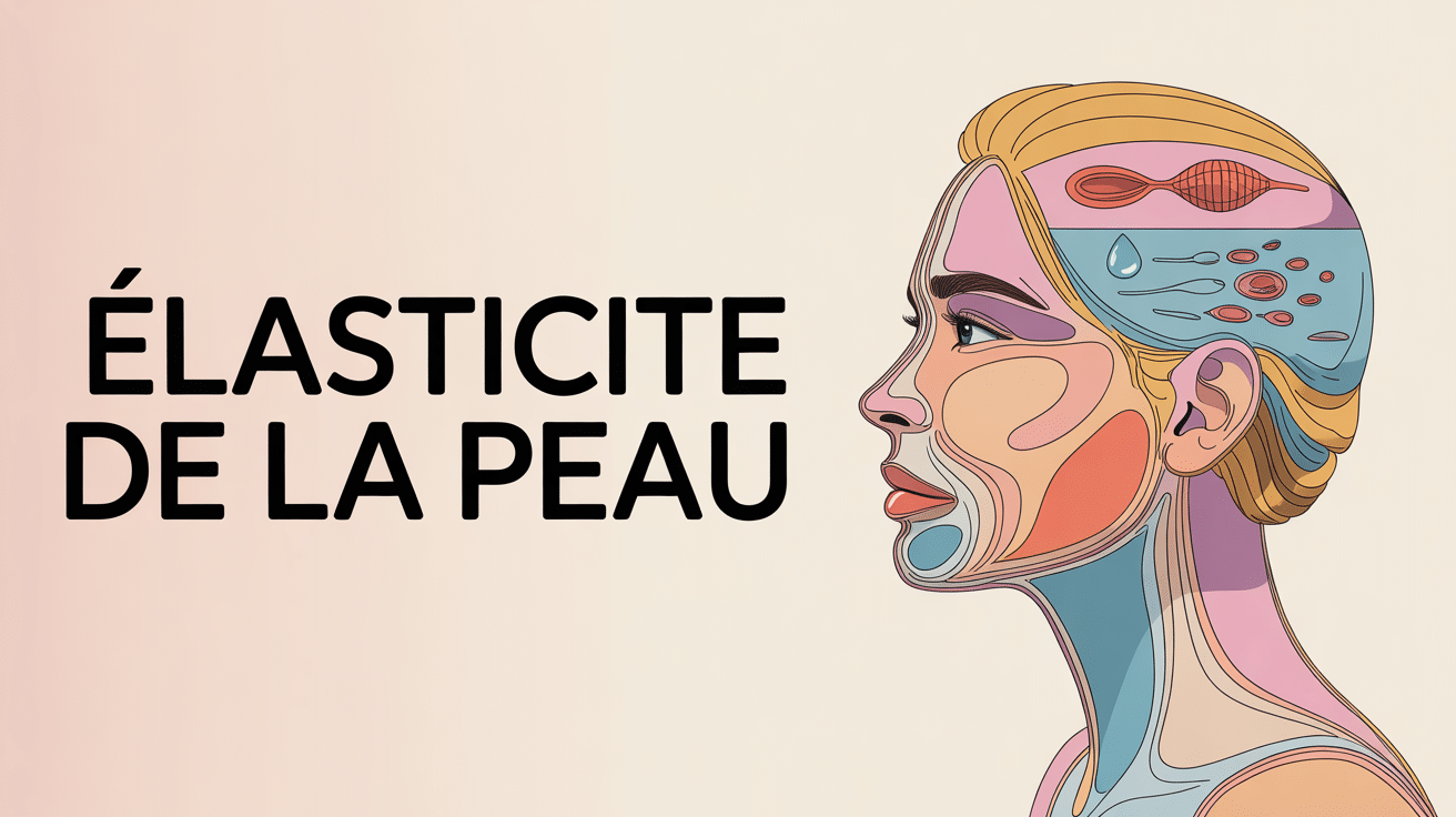 Visage de profil schema elasticite peau fibres derme