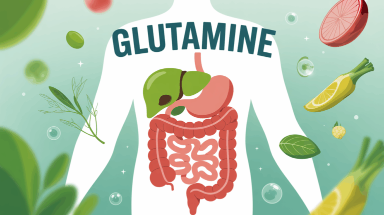 Glutamine schema stylise intestin santé digestive
