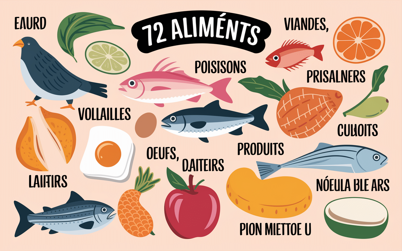 illustration groupes aliments proteines 72 dukan