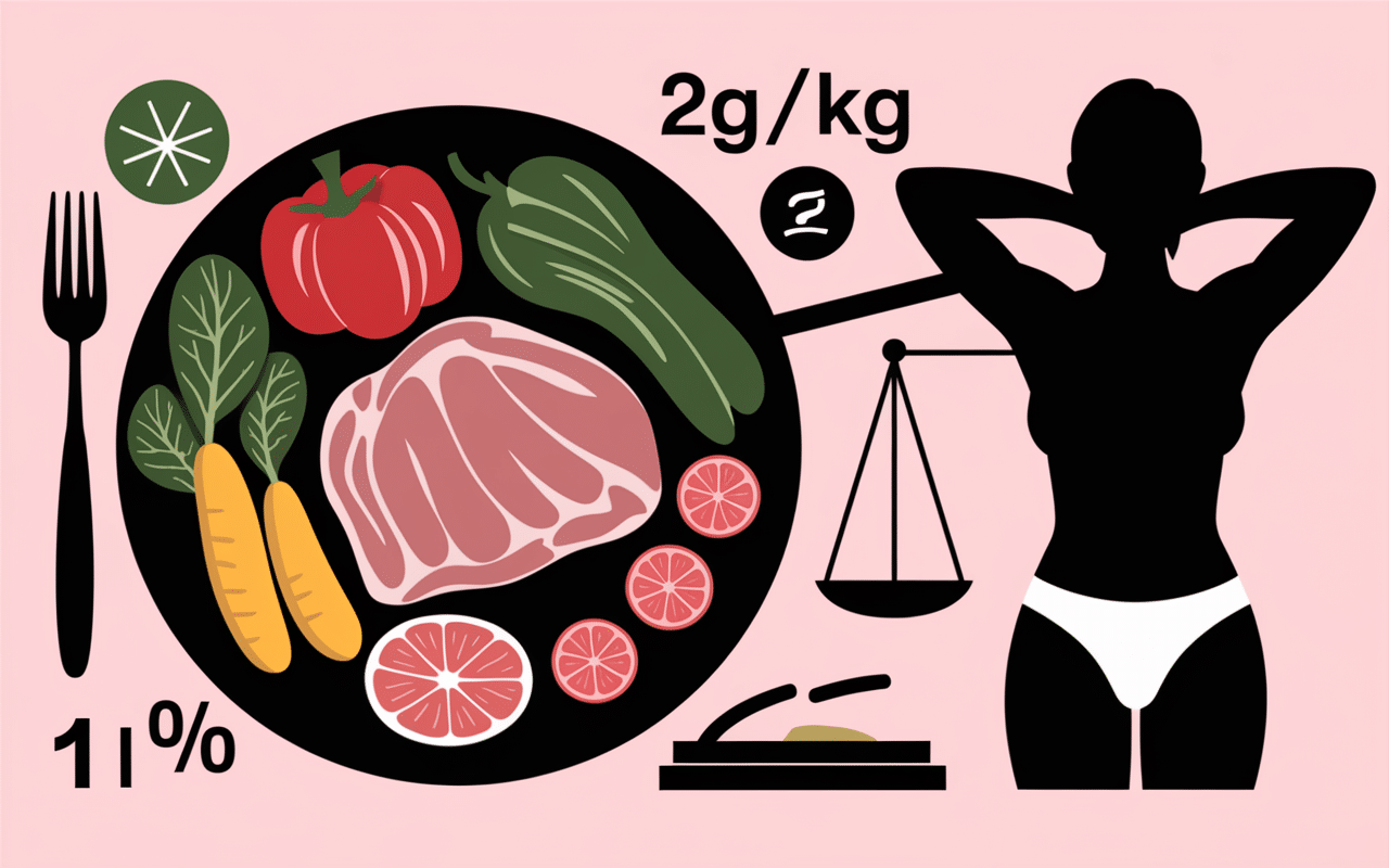 Assiette nutrition, balance et abdos visibles