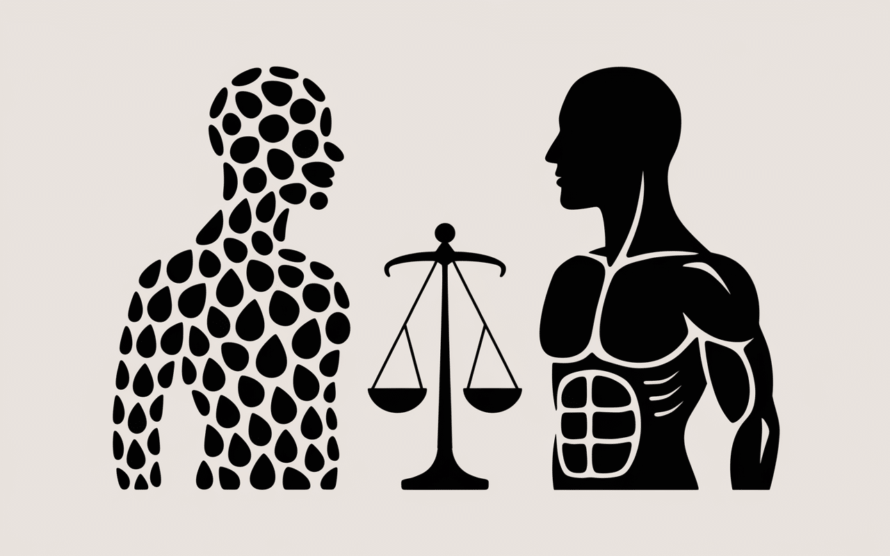 Infographie transforme graisse en muscle balance