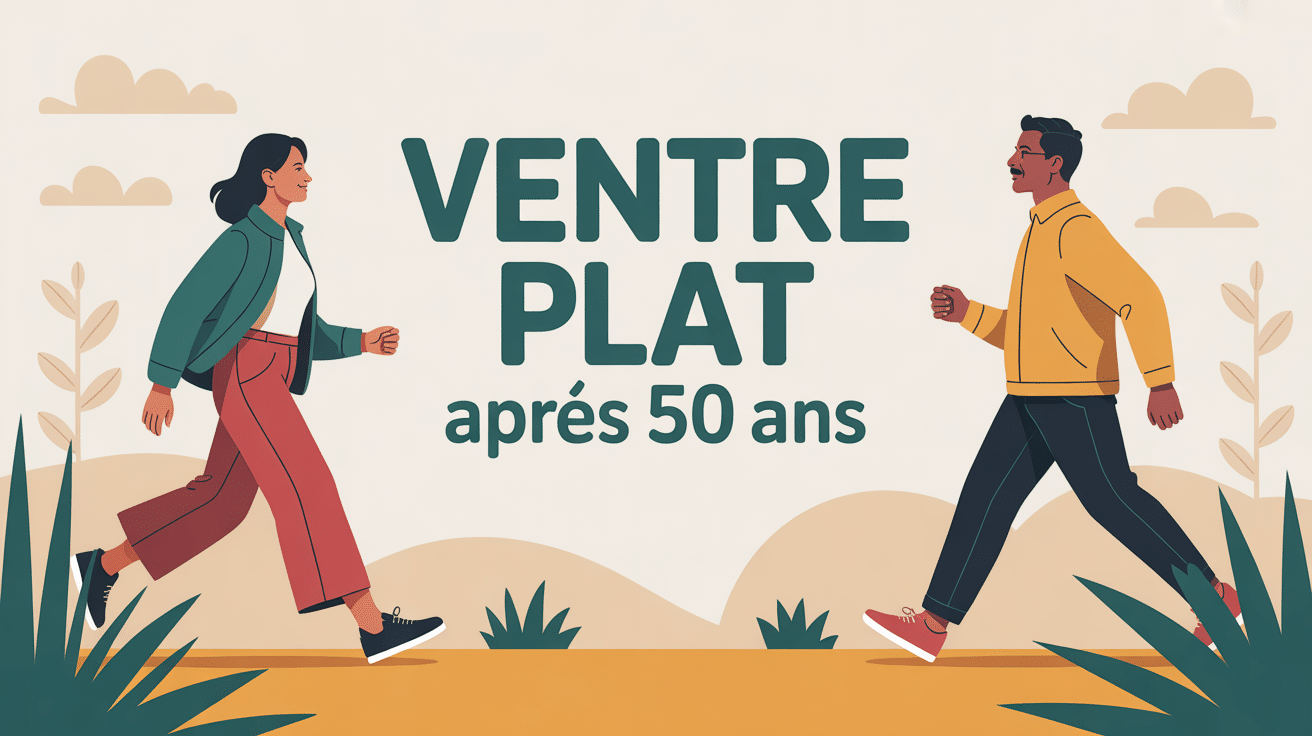 Ventre plat après 50 ans, marche mature, bien-être