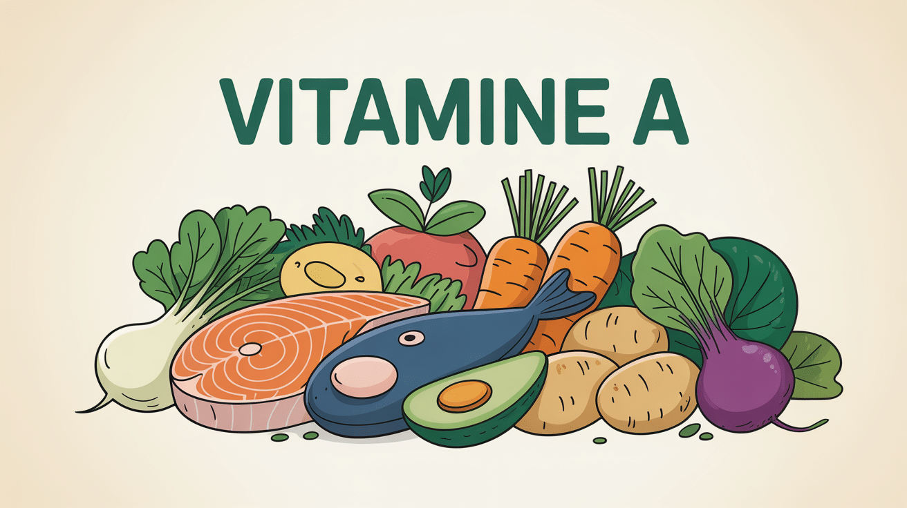 pile aliments riches en vitamine a foie carottes patate douce epinards vue educative