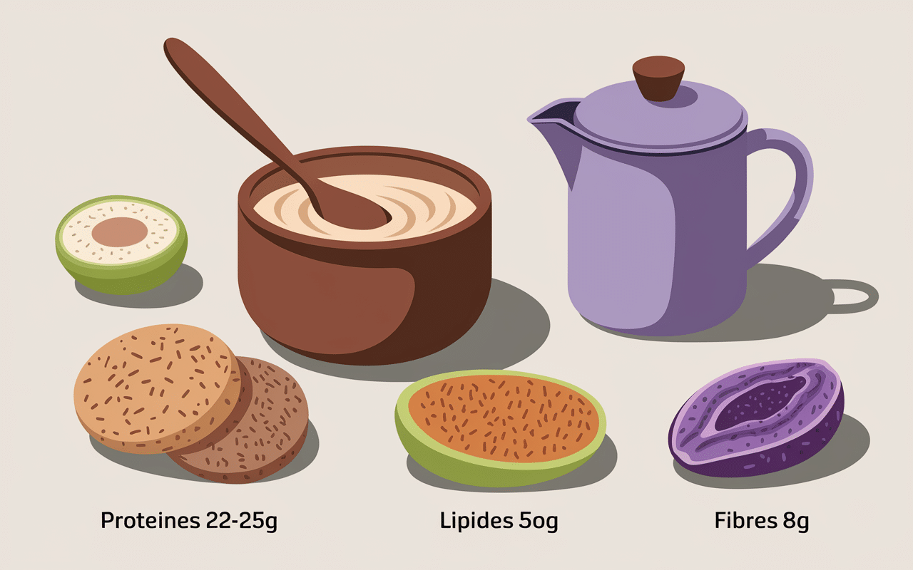 tableau nutrition beurre de cacahuete proteines lipides fibres