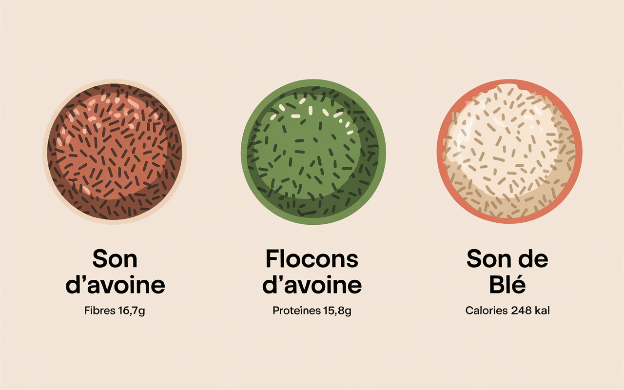 Tableau apports son d'avoine flocons blé visuel SEO