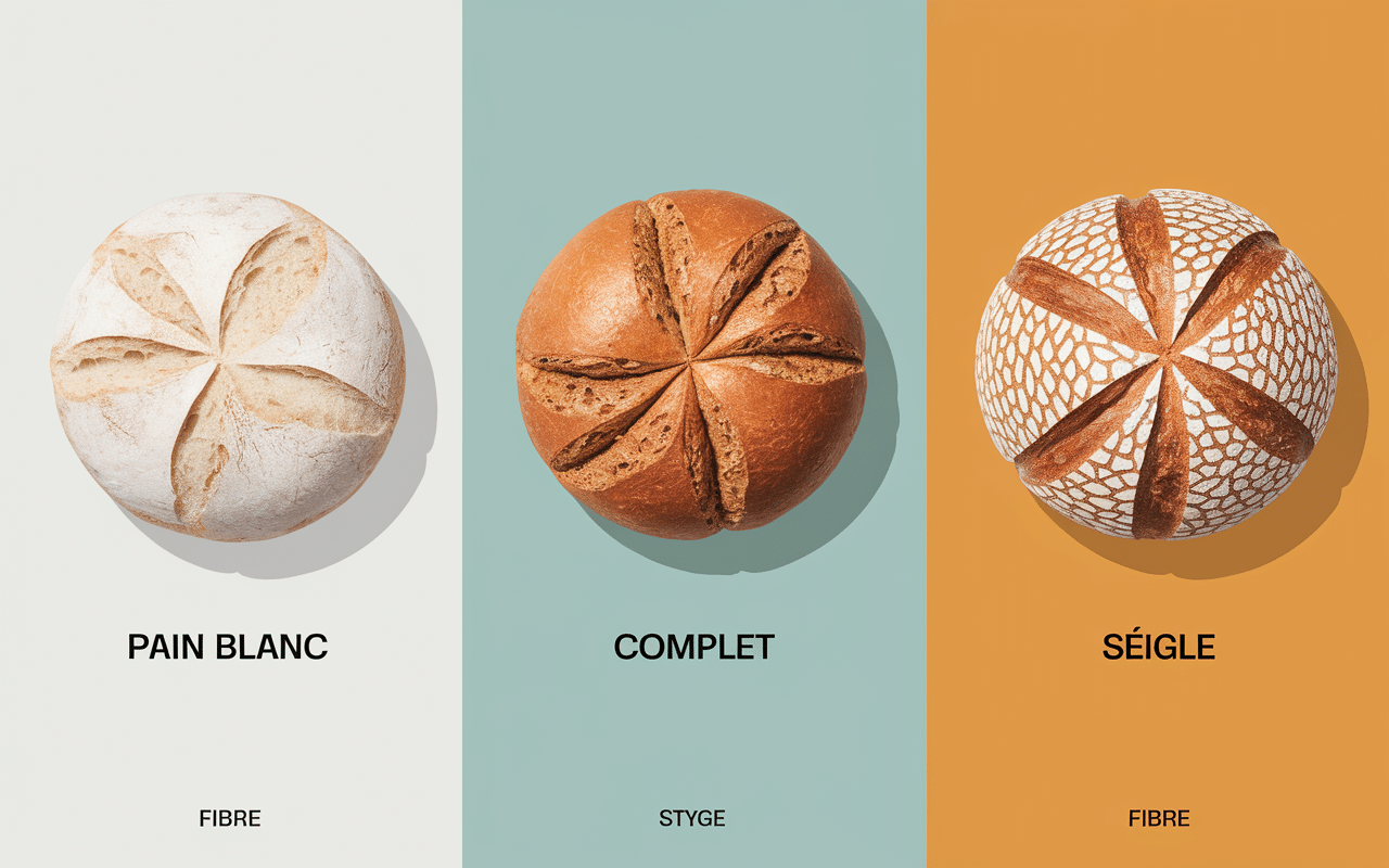 comparatif pain de seigle complet blanc calories fibres
