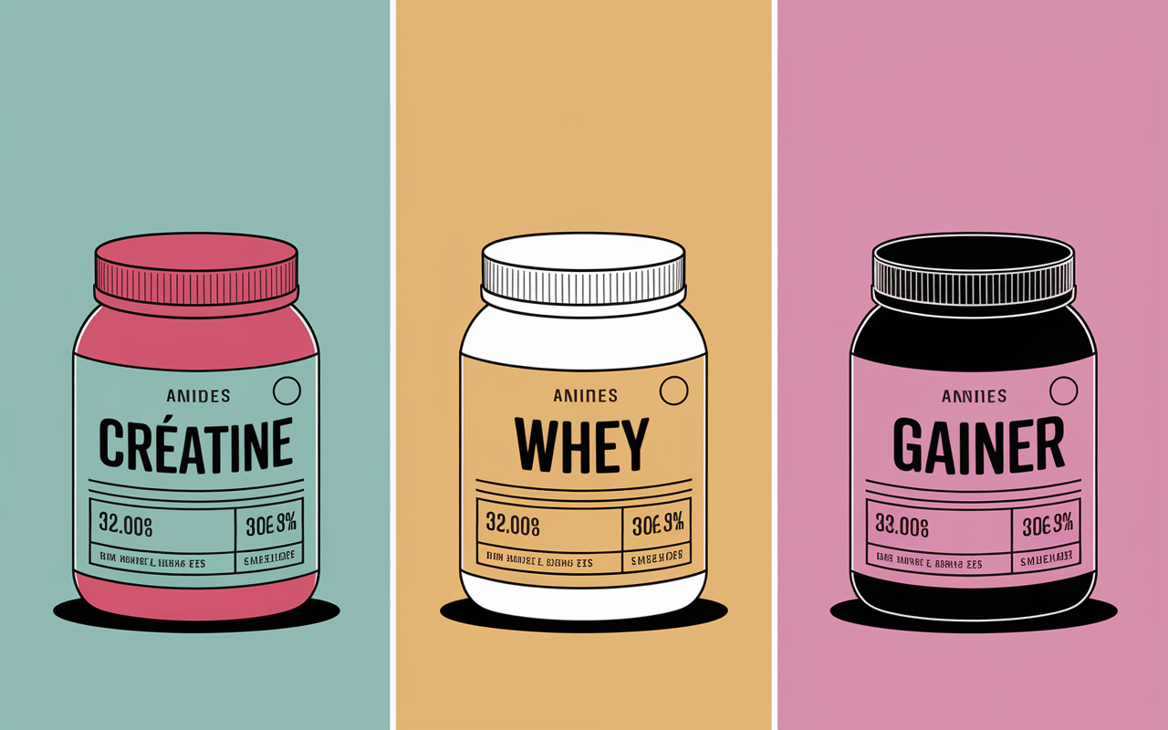 comparatif creatine whey gainer musculation