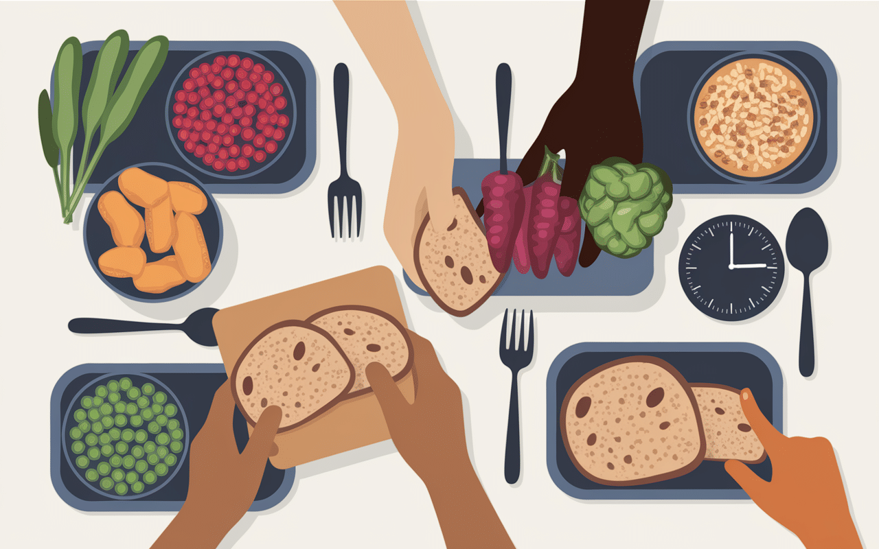 Préparation assiette équilibrée IG bas sucres lents