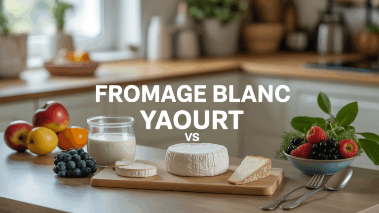 fromage blanc et yaourt nature bol sur table familiale