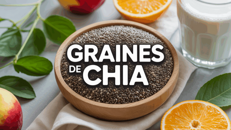 gros plan graines de chia bol santé fibres oméga-3