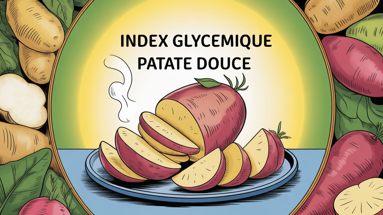 Patate douce vapeur et cuisson, index glycémique en visuel