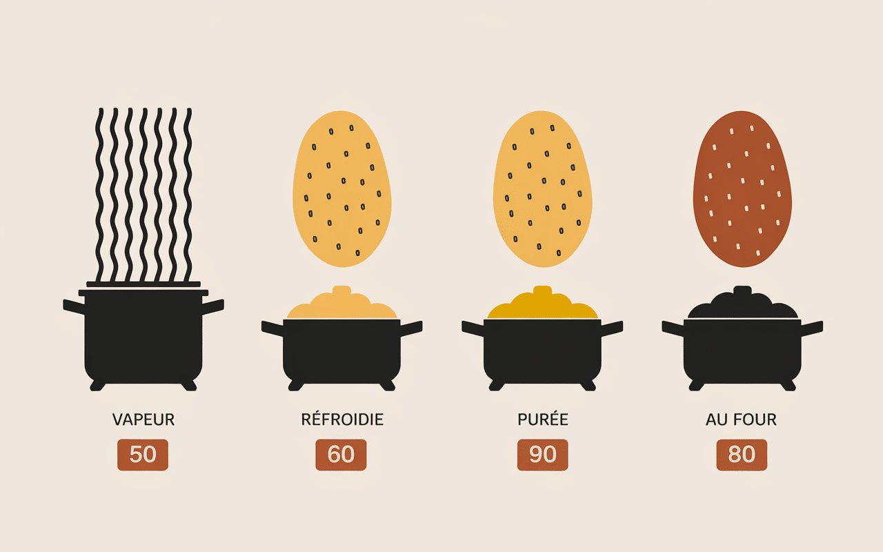 évolution cuisson index glycémique pomme de terre