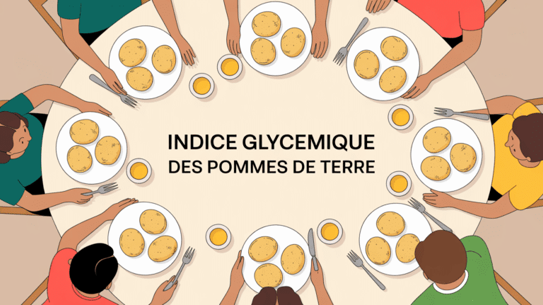 Table familiale avec assiettes de pommes de terre à différents IG