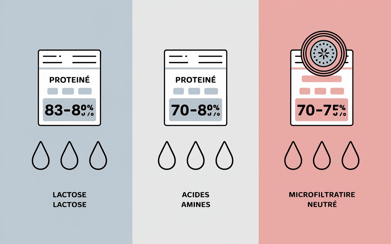 Comparaison Iso Whey Protein Zero, microfiltration, teneur protéique