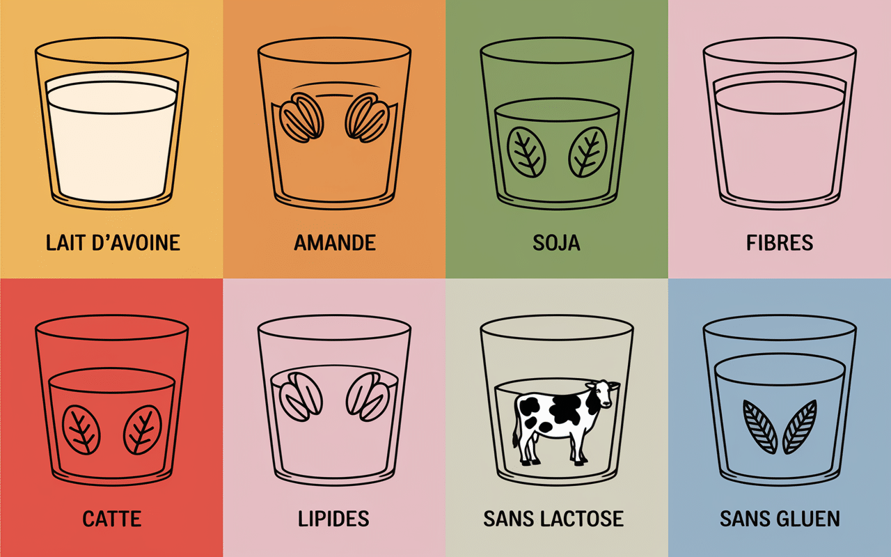 tableau comparatif lait d avoine lait vegetal soja amande vache