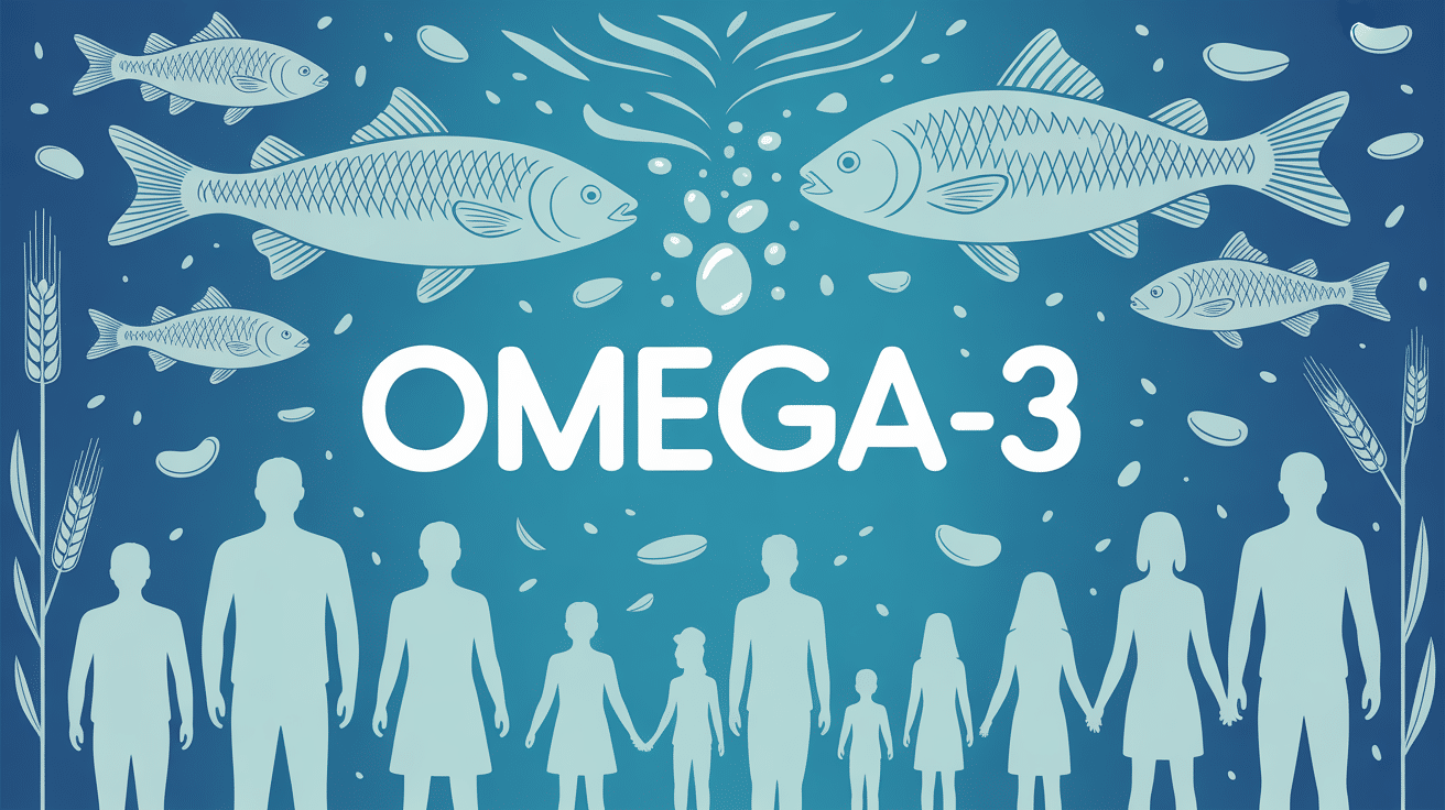 Oméga-3 poissons gras, graines et famille