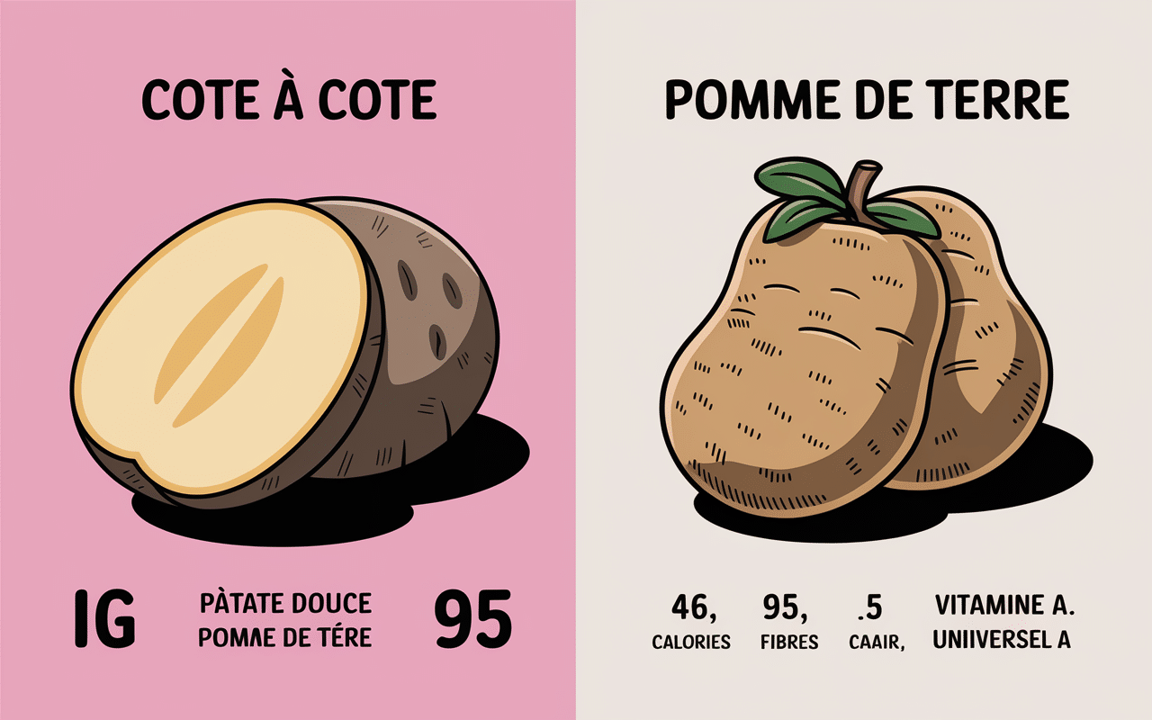 patate douce et pomme de terre index glycémique comparatif nutrition