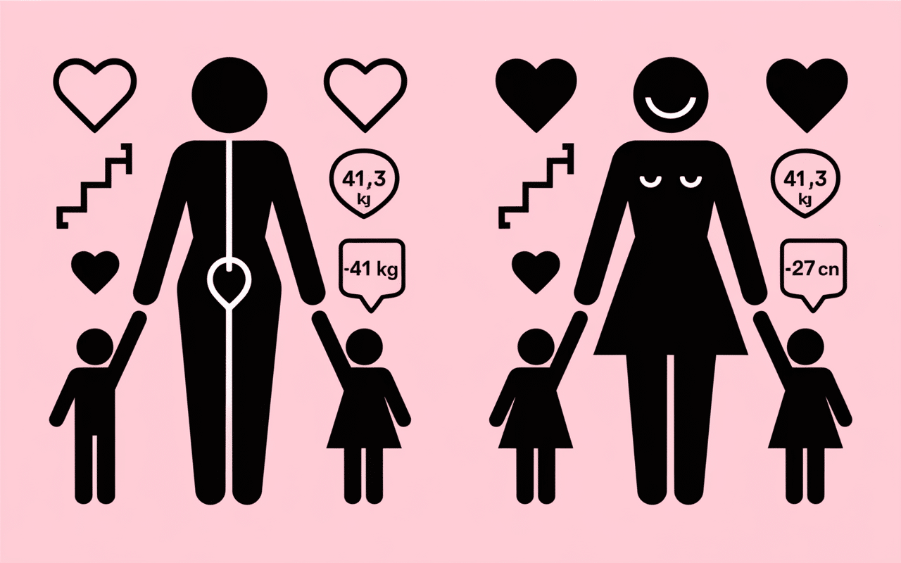 Transformation avant apres femme perte de poids sante