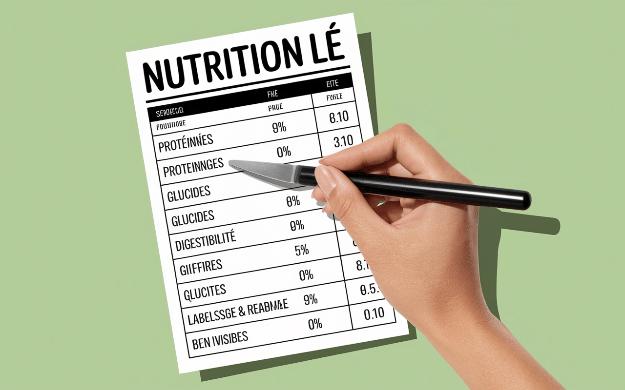Étiquette nutritionnelle gainer prise de masse digestibilité protéines glucides