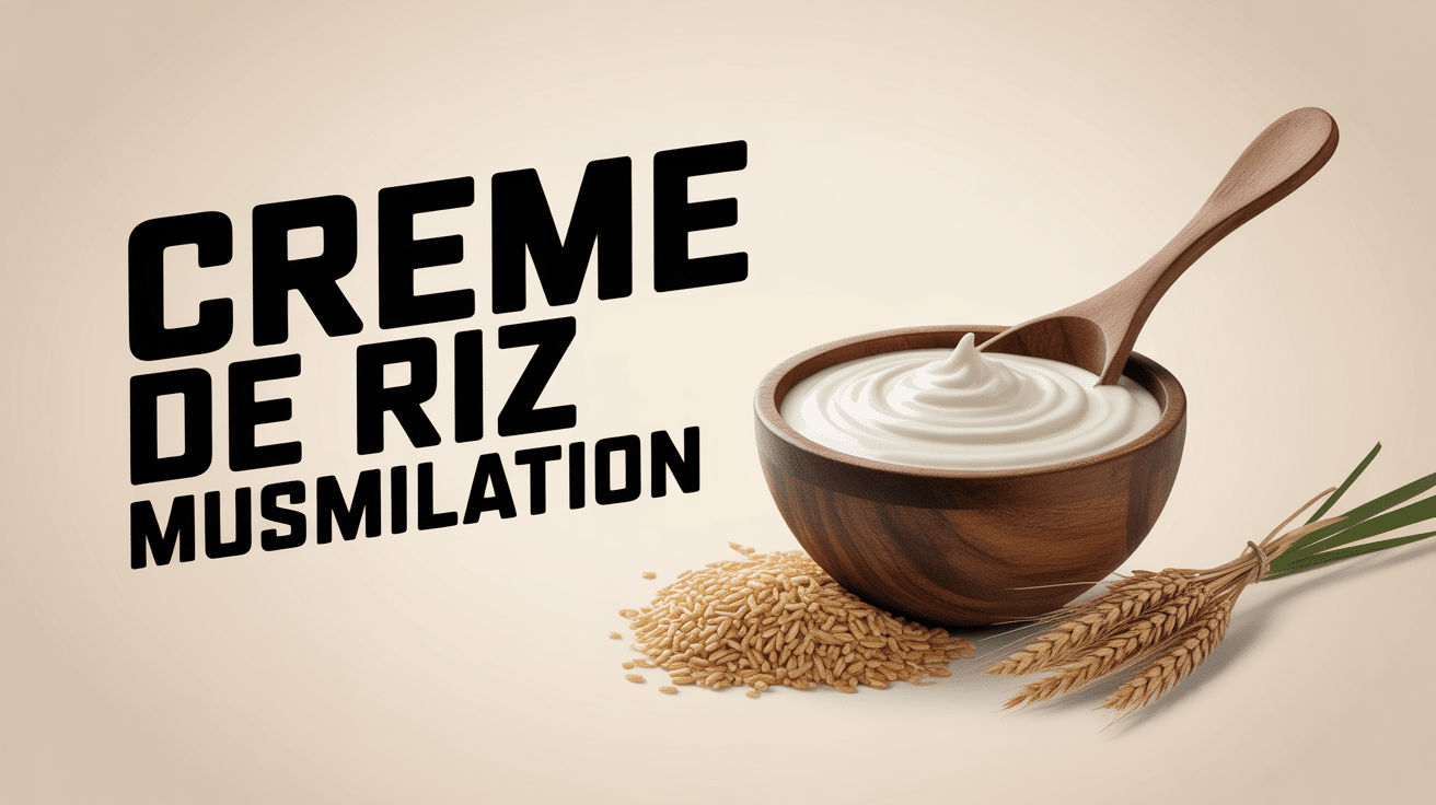 Bol de creme de riz pour musculation, grains et cuillere
