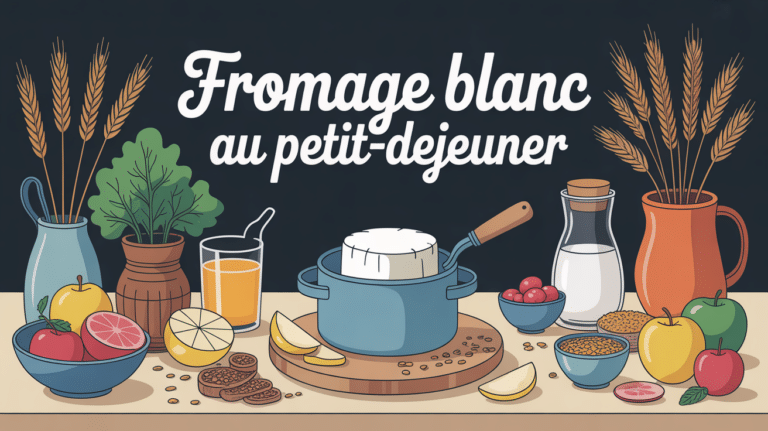 petit dejeuner fromage blanc table famille fruits graines
