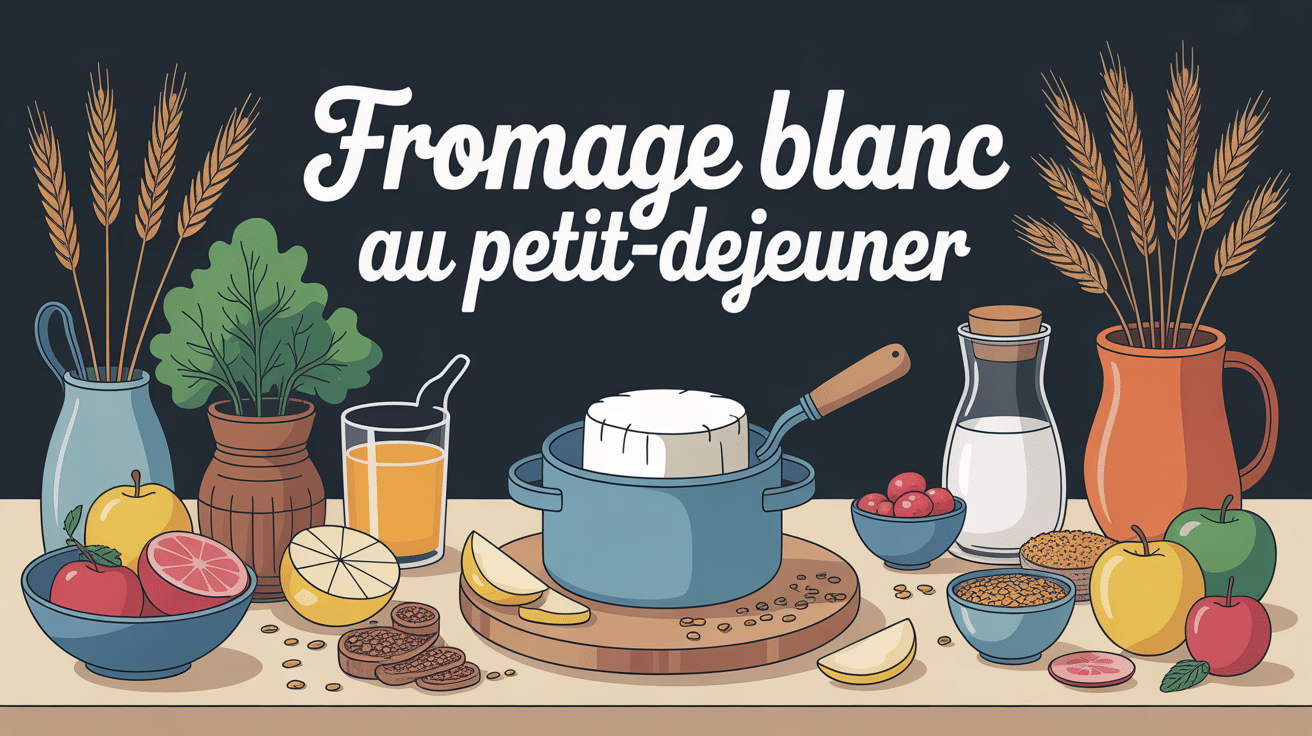petit dejeuner fromage blanc table famille fruits graines