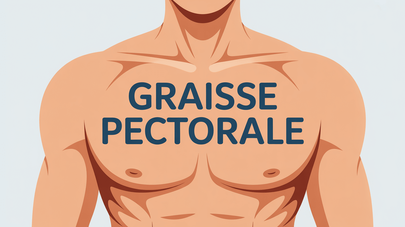 illustration graisse pectorale sur torse masculin