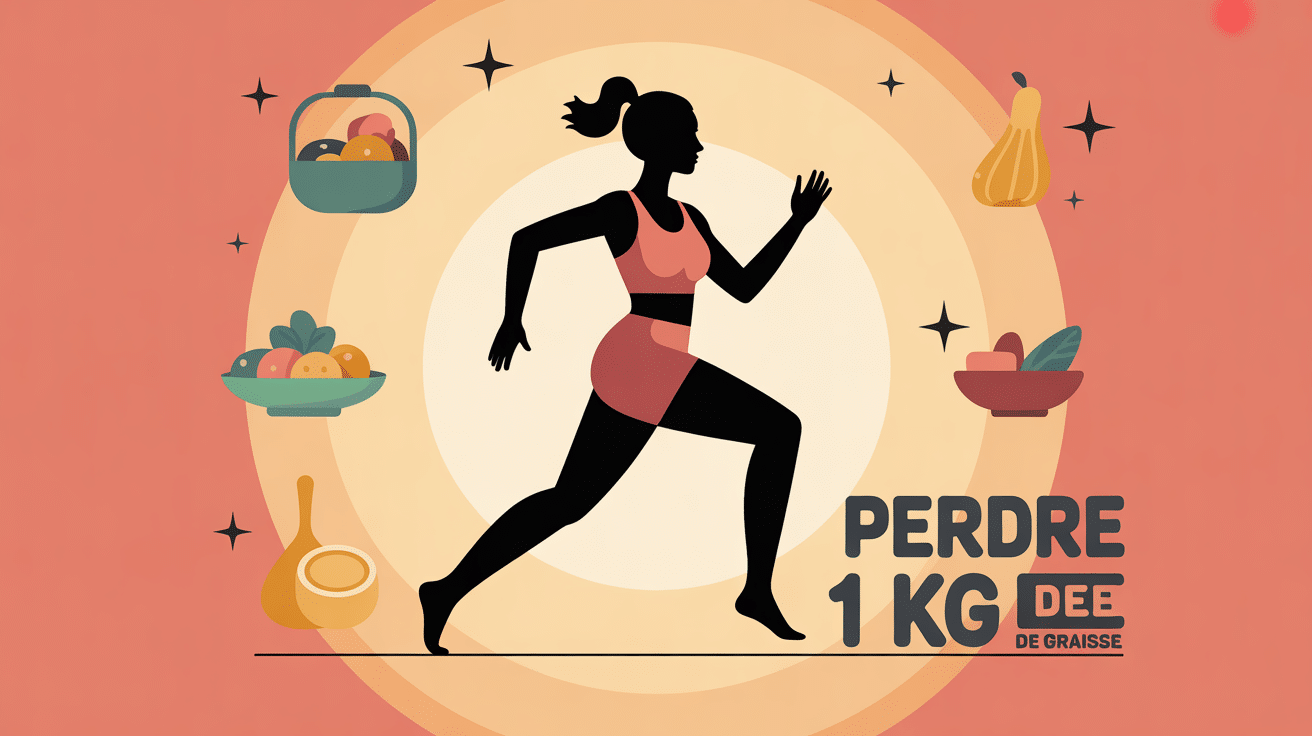 Illustration silhouette perdre 1 kg de graisse