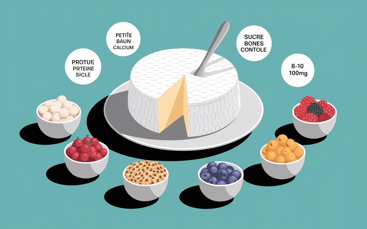 bol fromage blanc proteines calcium toppings matinal