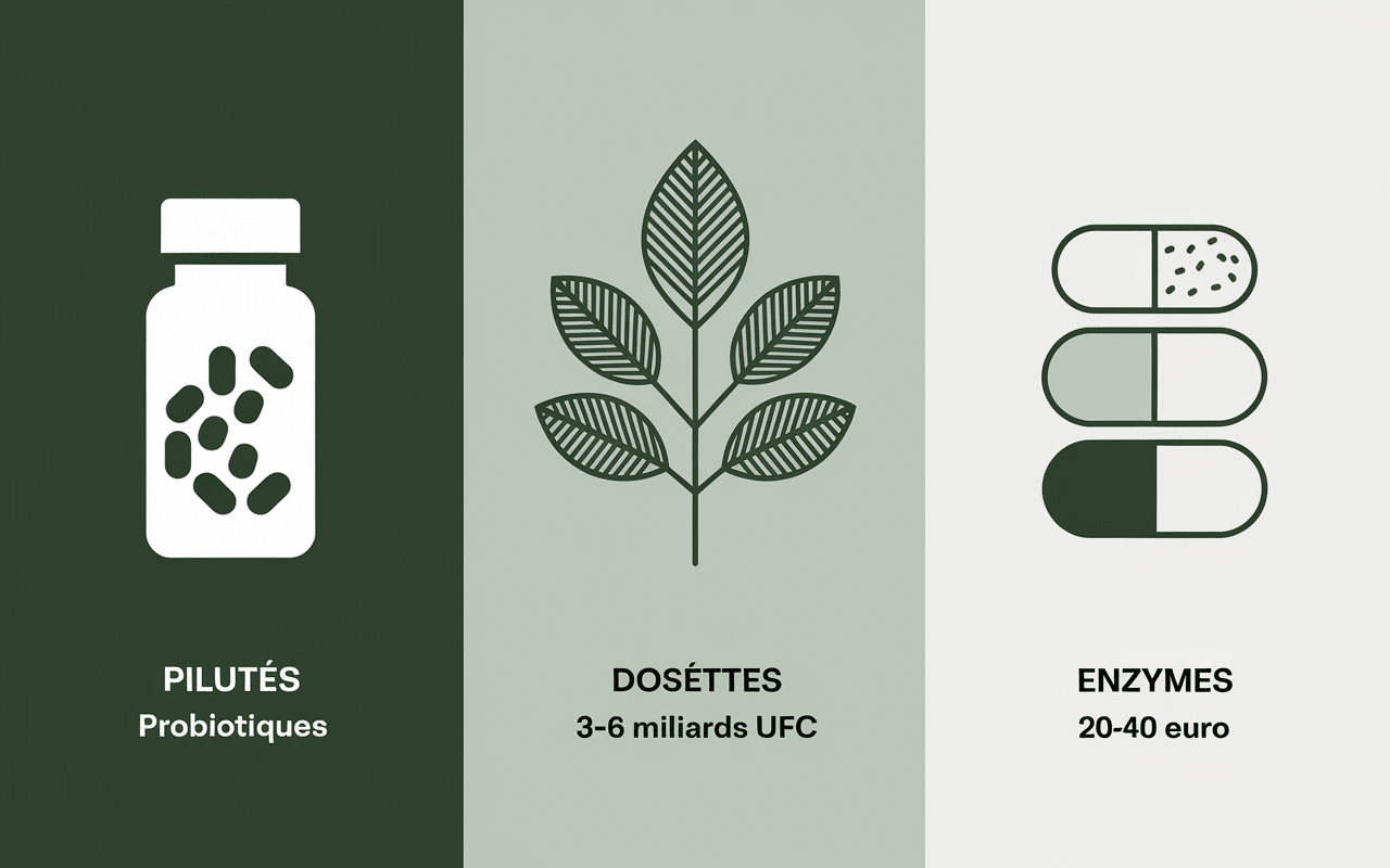 probiotiques, plantes et enzymes pour ventre plat