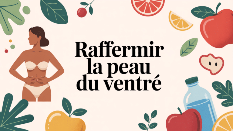 illustration raffermir la peau du ventre nutrition fruits haltère