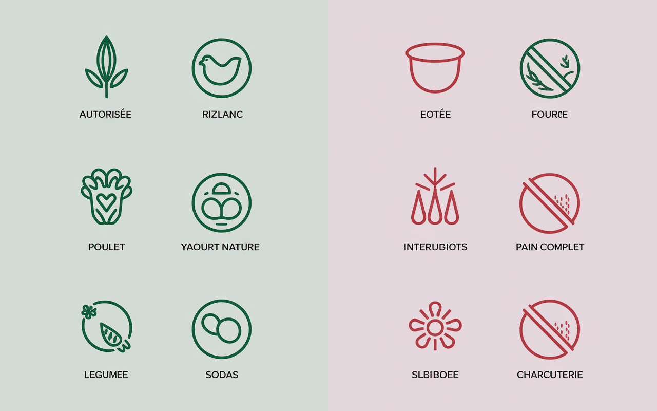 liste aliments autorises interdits regime sans residu