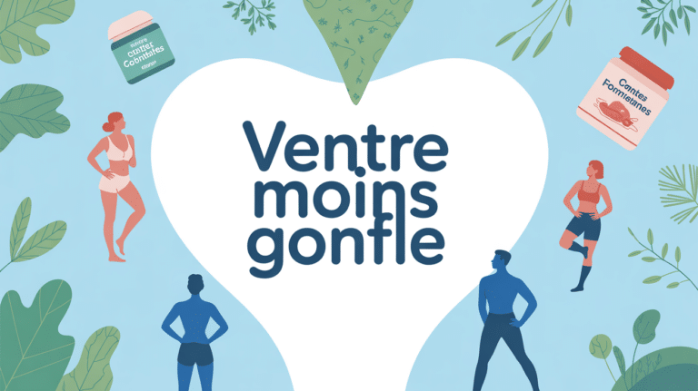 illustration ventre plat complement alimentaire silhouettes plantes