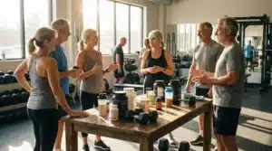 Seniors autour de D-Bal complets alimentaires et musculation